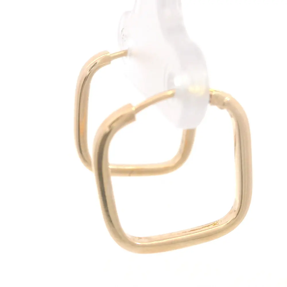 Aros Tubulares Cuadrados Oro Amarillo 18K