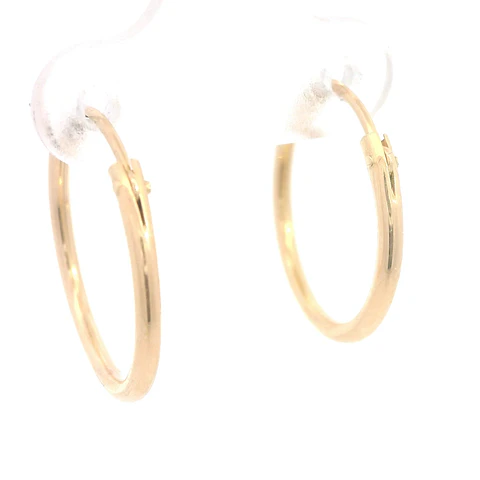 Aros Tubulares Criollos de Oro Amarillo 18K