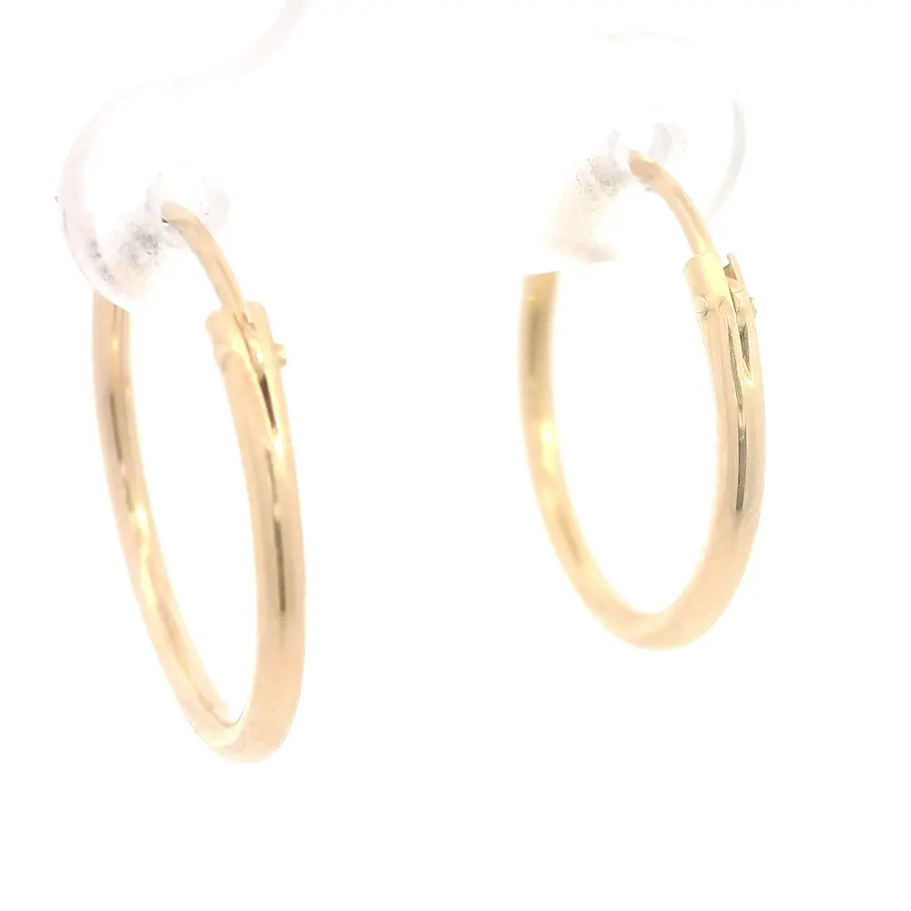 Aros Tubulares Criollos de Oro Amarillo 18K