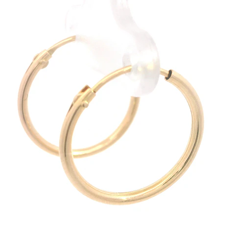 Aros Tubulares Criollos de Oro Amarillo 18K