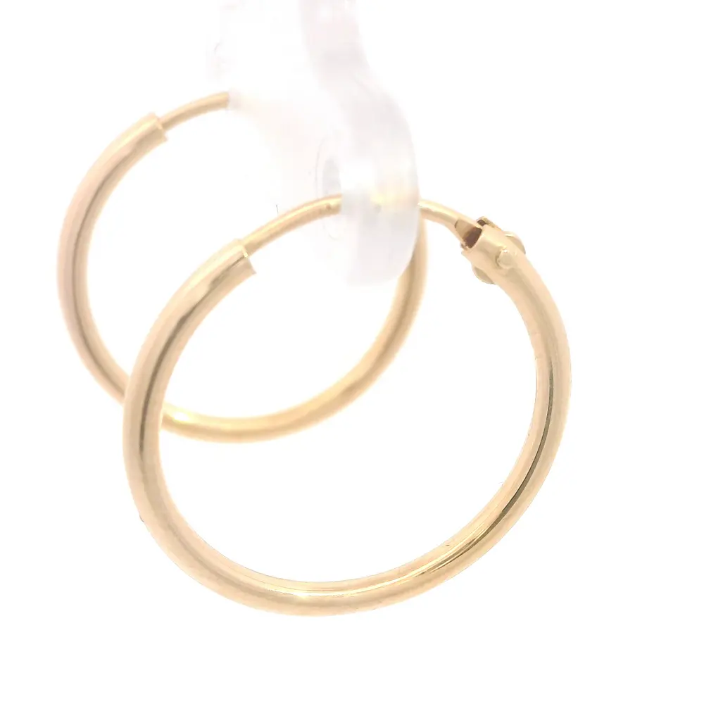 Aros Tubulares Criollos de Oro Amarillo 18K