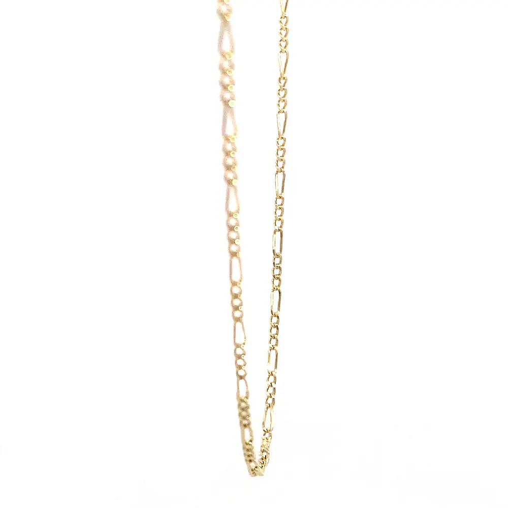 Cadena Fígaro 3x1 de Oro Amarillo 18K