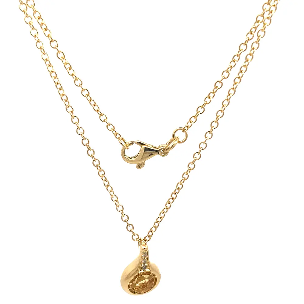 Cadena Rolo con Dije Gota Oro 18K