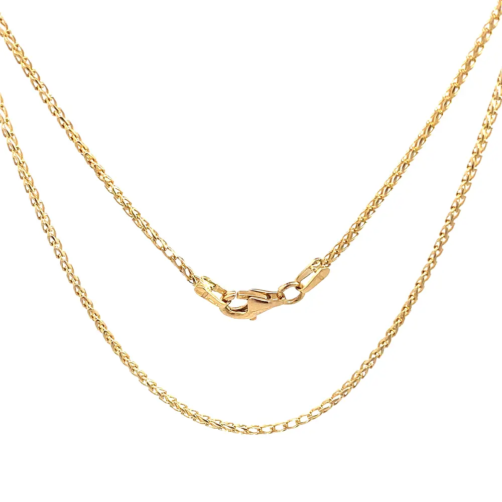 Cadena Espigada de Oro Amarillo 18K