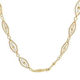 Cadena Rombos Calados Filigrana de Oro Amarillo 18K
