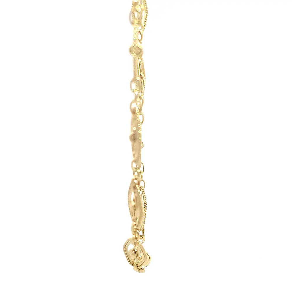Cadena Rombos Calados Filigrana de Oro Amarillo 18K