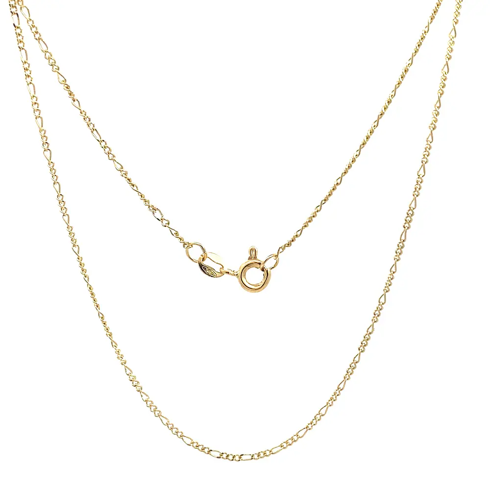 Cadena Fígaro 3x1 de Oro Amarillo 18K