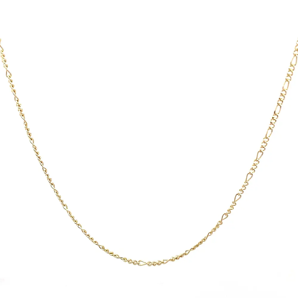 Cadena Fígaro 3x1 de Oro Amarillo 18K