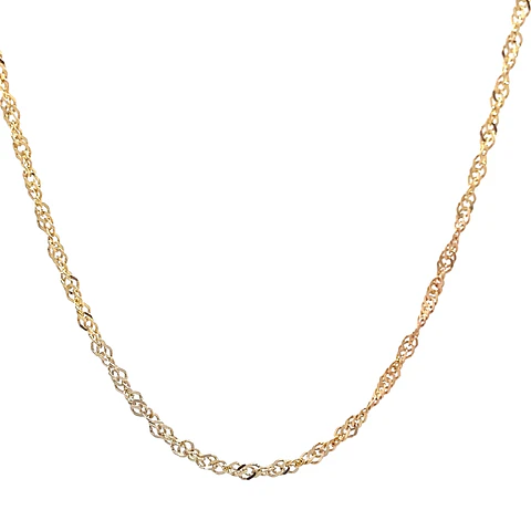 Cadena Singapur Tres Oros 18K