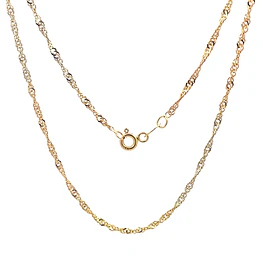 Cadena Singapur Tres Oros 18K