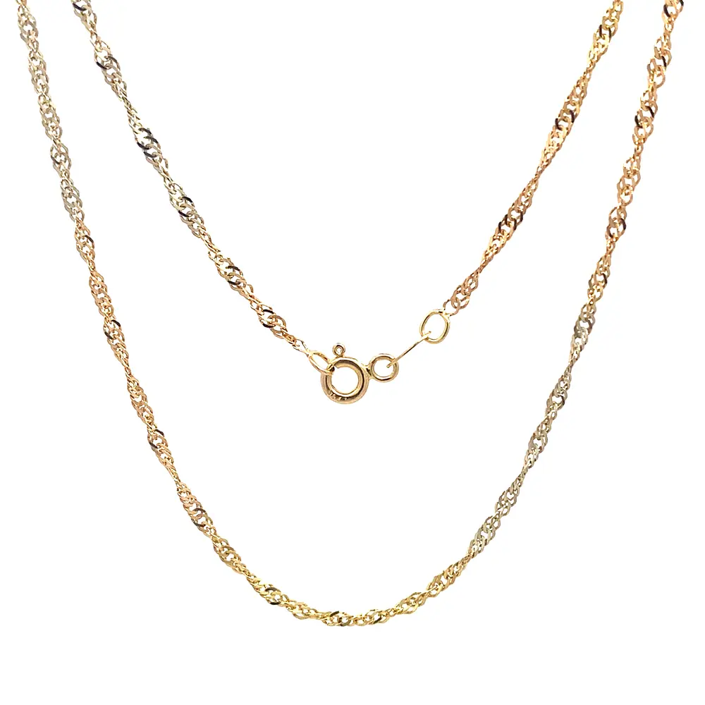 Cadena Singapur Tres Oros 18K