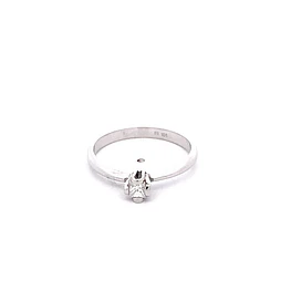Anillo Solitario de Oro Blanco 18K con Diamante