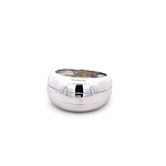 Anillo Bombé Rodinado de Oro Blanco 18K