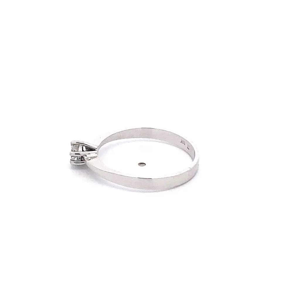 Anillo Solitario de Oro Blanco 18K con Diamante 0,23 ct