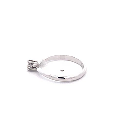 Anillo Solitario de Oro Blanco 18K con Diamante