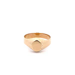 Anillo Sello Circular de Oro Amarillo 18K