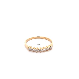 Anillo Cintillo de Oro Amarillo 18K con 7 Piedras Incoloras