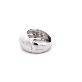 Anillo Bombé Rodinado de Oro Blanco 18K