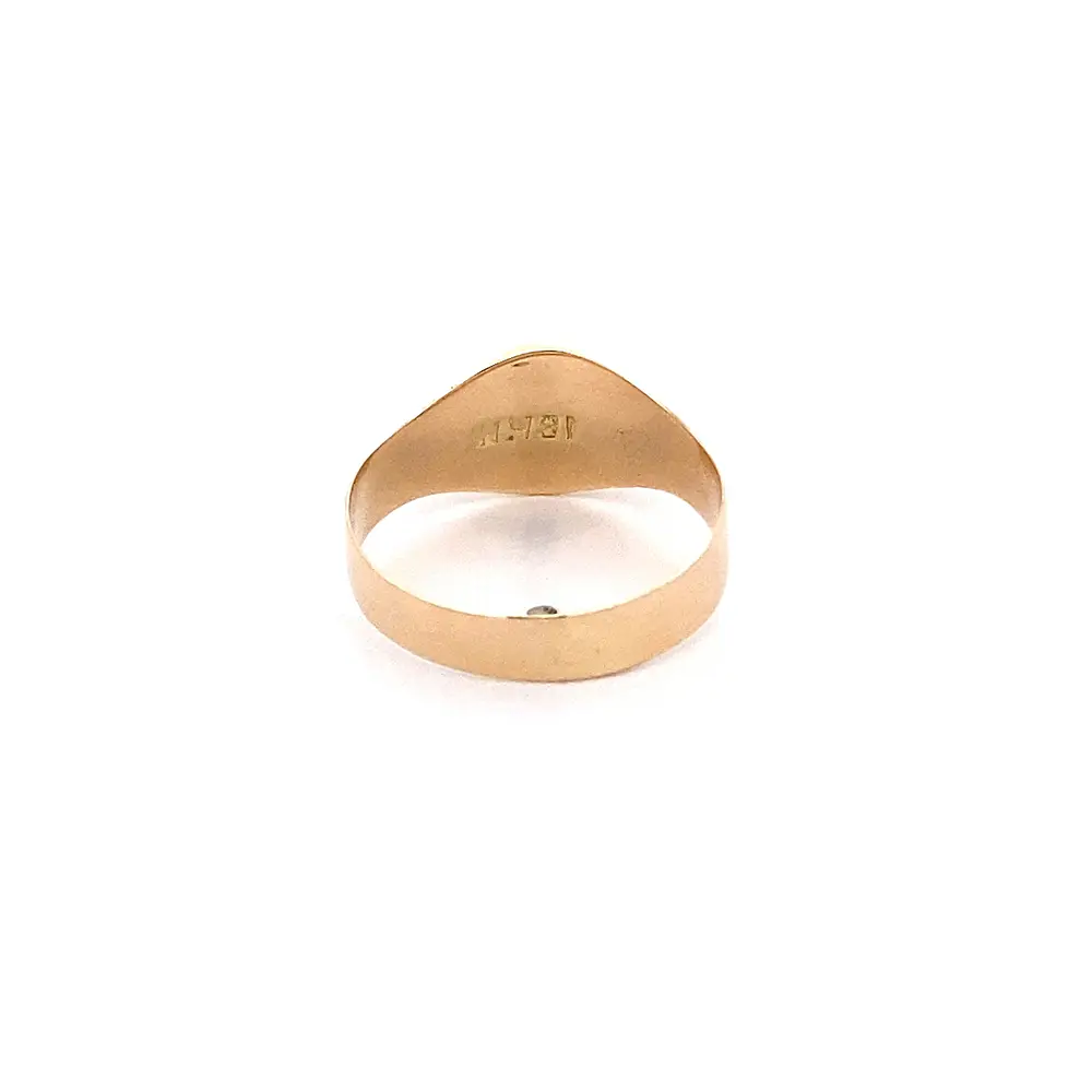 Anillo Sello Circular de Oro Amarillo 18K