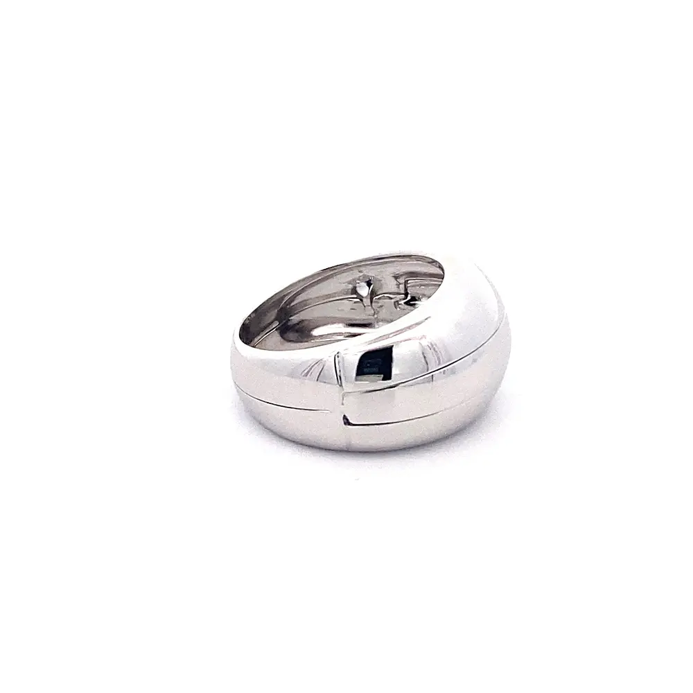 Anillo Bombé Rodinado de Oro Blanco 18K