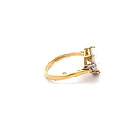 Anillo Sello de Oro Amarillo 18K con Nácar y 2 Diamantes Naturales