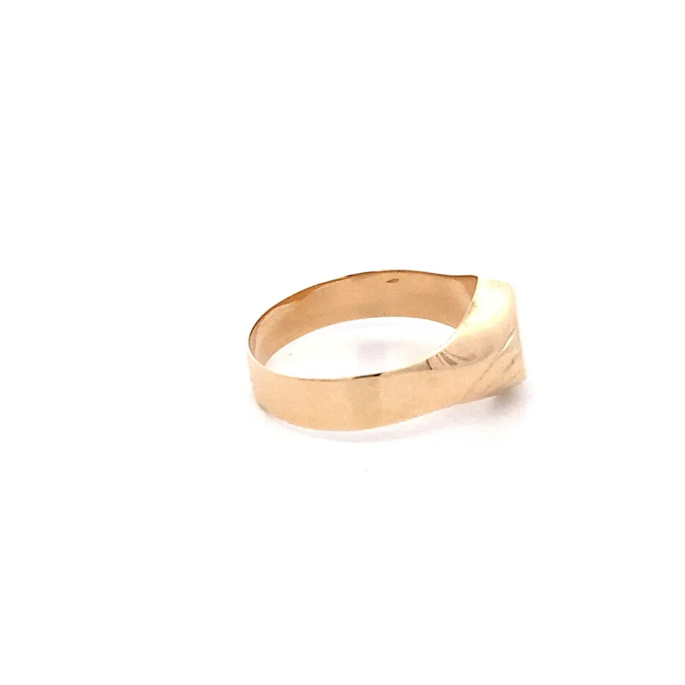 Anillo Sello Circular de Oro Amarillo 18K