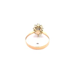 Anillo Lady Di de Oro Amarillo 18K con Piedra Azul e Incoloras