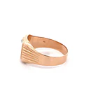 Anillo Sello de Oro Amarillo 18K con Piedra Incolora Tallada
