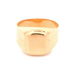 Anillo Sello con Tallado Lateral de Oro Amarillo 18K