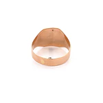 Anillo Sello de Oro Amarillo 18K con Piedra Incolora Tallada