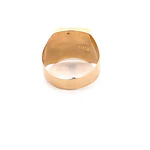 Anillo Sello con Tallado Lateral de Oro Amarillo 18K