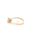 Anillo Solitario de Oro Amarillo 18K con Piedra Incolora