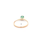 Anillo Solitario de Oro Amarillo 18K con Piedra Verde