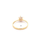 Anillo Solitario de Oro Amarillo 18K con Piedra Incolora