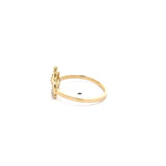 Anillo Corona de Oro Amarillo 18K con Piedras Incoloras