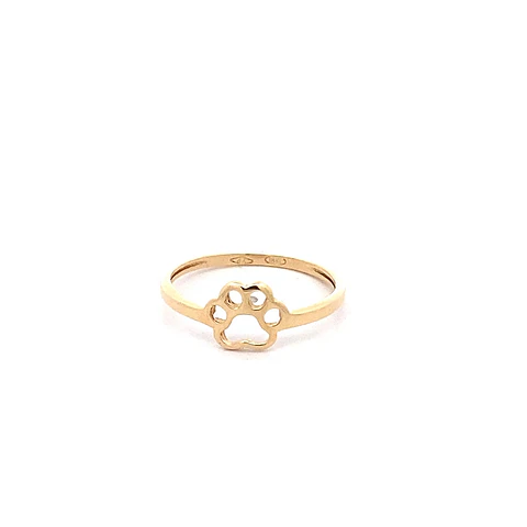 Anillo Huella de Perro de Oro Amarillo 18K