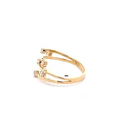Anillo Calado de Oro Amarillo 18K con Piedras Incoloras
