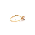Anillo Solitario de Oro Amarillo 18K con Piedra Incolora