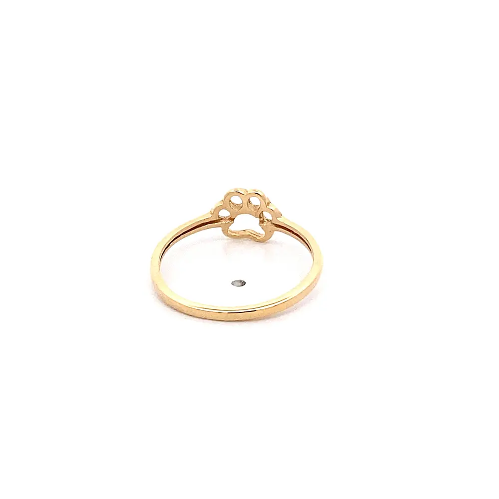 Anillo Huella de Perro de Oro Amarillo 18K