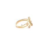 Anillo Calado de Oro Amarillo 18K con Piedras Incoloras