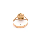 Anillo Sello Ovalado de Oro Amarillo 18K con Piedra Azul Celeste
