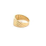 Anillo Sello con Tallado Lateral de Oro Amarillo 18K