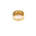 Anillo Sello con Tallado Lateral de Oro Amarillo 18K