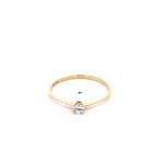 Anillo Solitario de Oro Amarillo 18K con Piedra Incolora