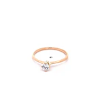 Anillo Solitario de Oro Amarillo 18K con Piedra Incolora