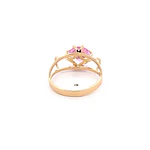 Anillo Calado de Oro Amarillo 18K con Piedra Rosada