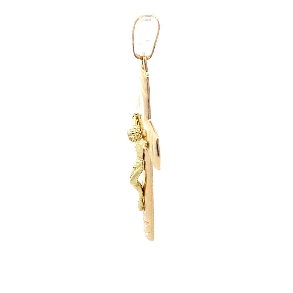 Colgante Crucifijo de Oro Amarillo 18K con Valier