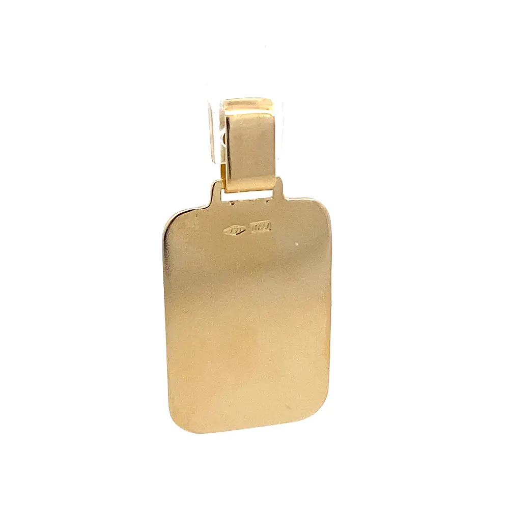 Colgante Placa Perfil de Cristo Tres Oros 18K con Valier