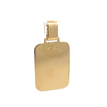 Colgante Placa Perfil de Cristo Tres Oros 18K con Valier