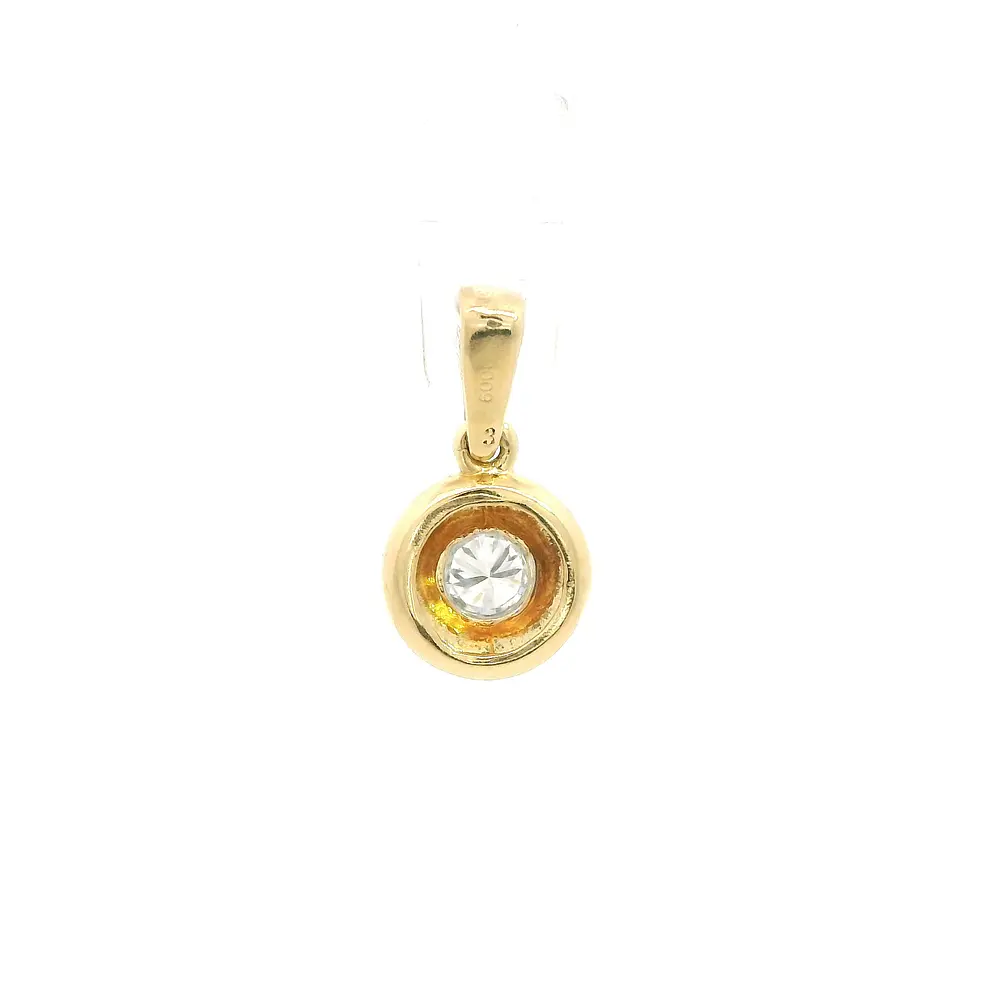 Colgante Punto de Luz de Oro Amarillo 18K con Piedra Incolora